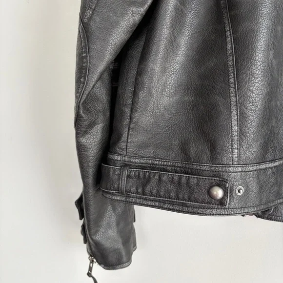 Free People We The Free Jesse Vegan Faux Leather Biker Moto Jacket - Picture 12 of 13